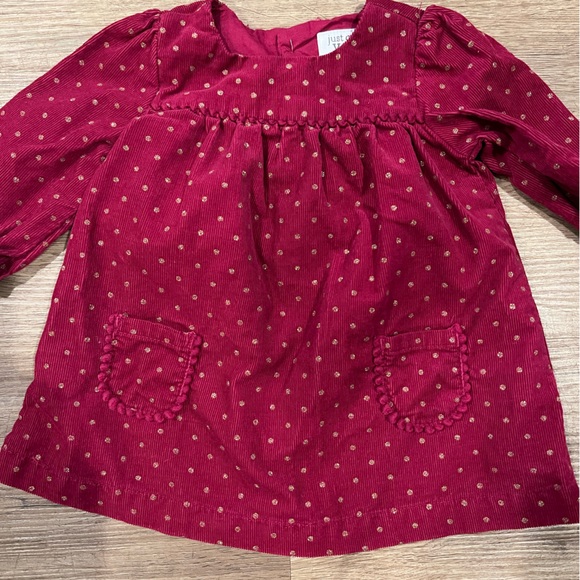 Just One You, made by Carter's Special Occasion, Burgundy & Gold Dress, 3M - Picture 4 of 4